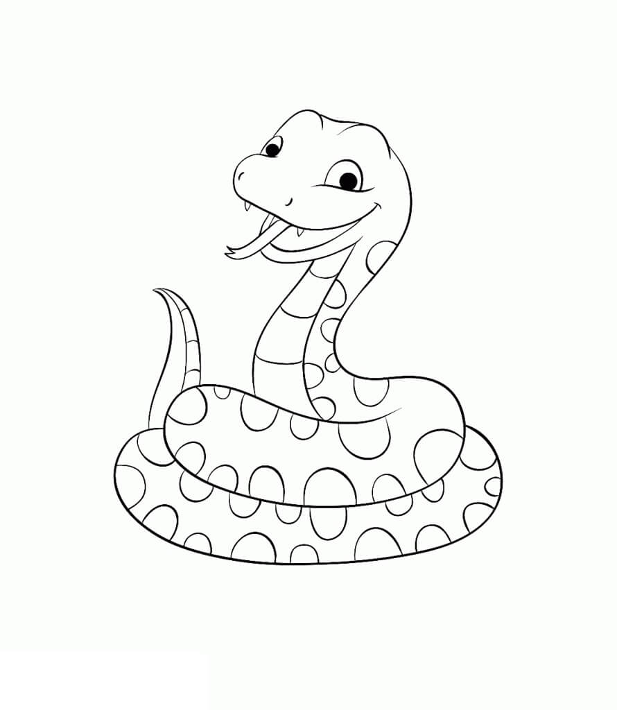Dibujos de Serpiente Riendo para colorear