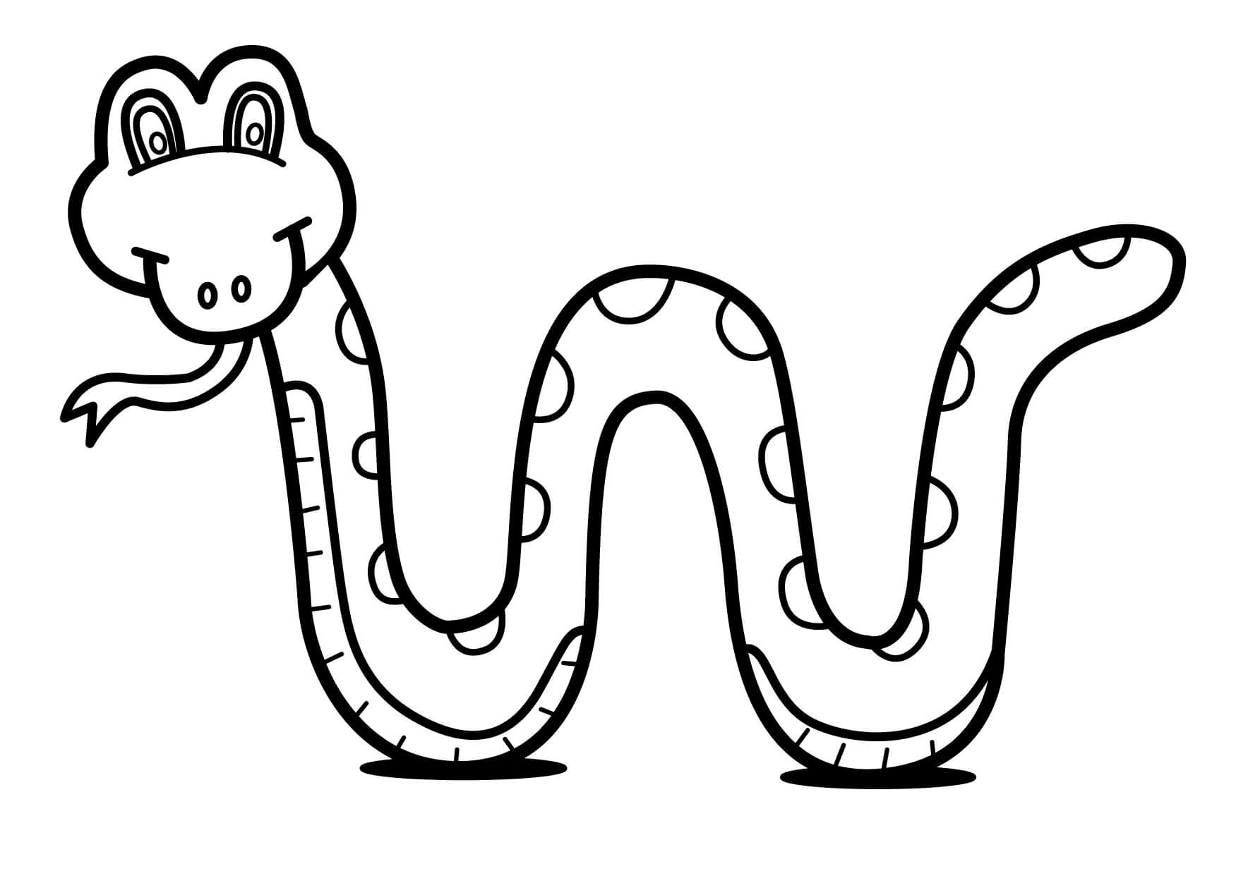 Dibujos de Serpiente Sonriendo para colorear