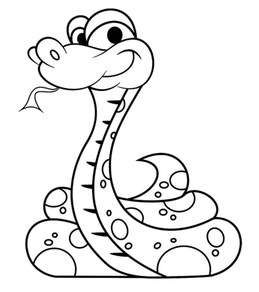 Dibujos de Serpiente Sonriente para colorear