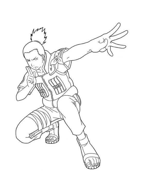 Dibujos de Shikamaru Luchando para colorear