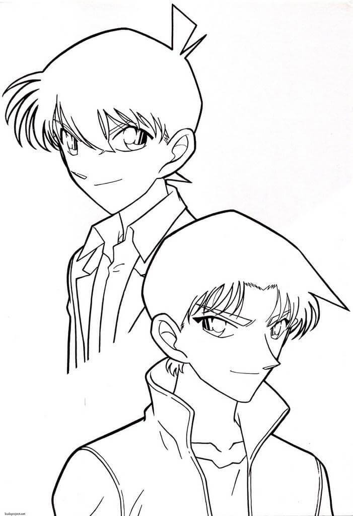 Shinichi y Heiji para colorir