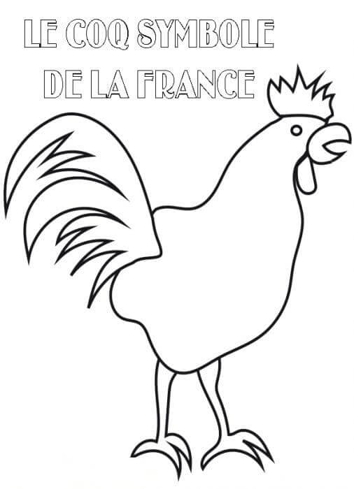 Símbolo Del Gallo De Francia para colorir