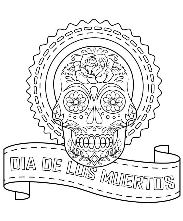 Símbolo Mexicano Del Dia De Los Muertos para colorir