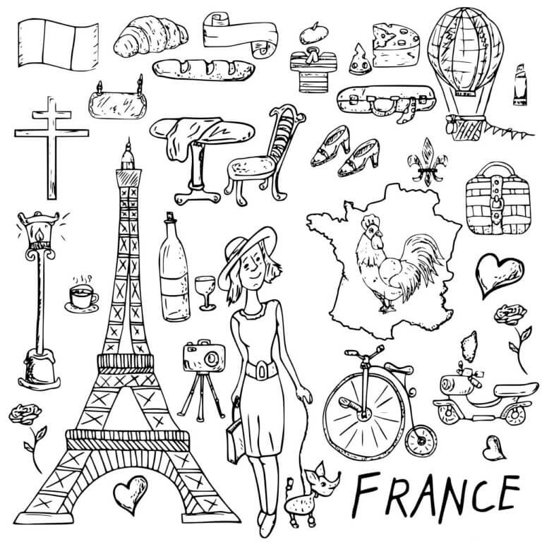 Dibujos de Simbolos Franceses para colorear