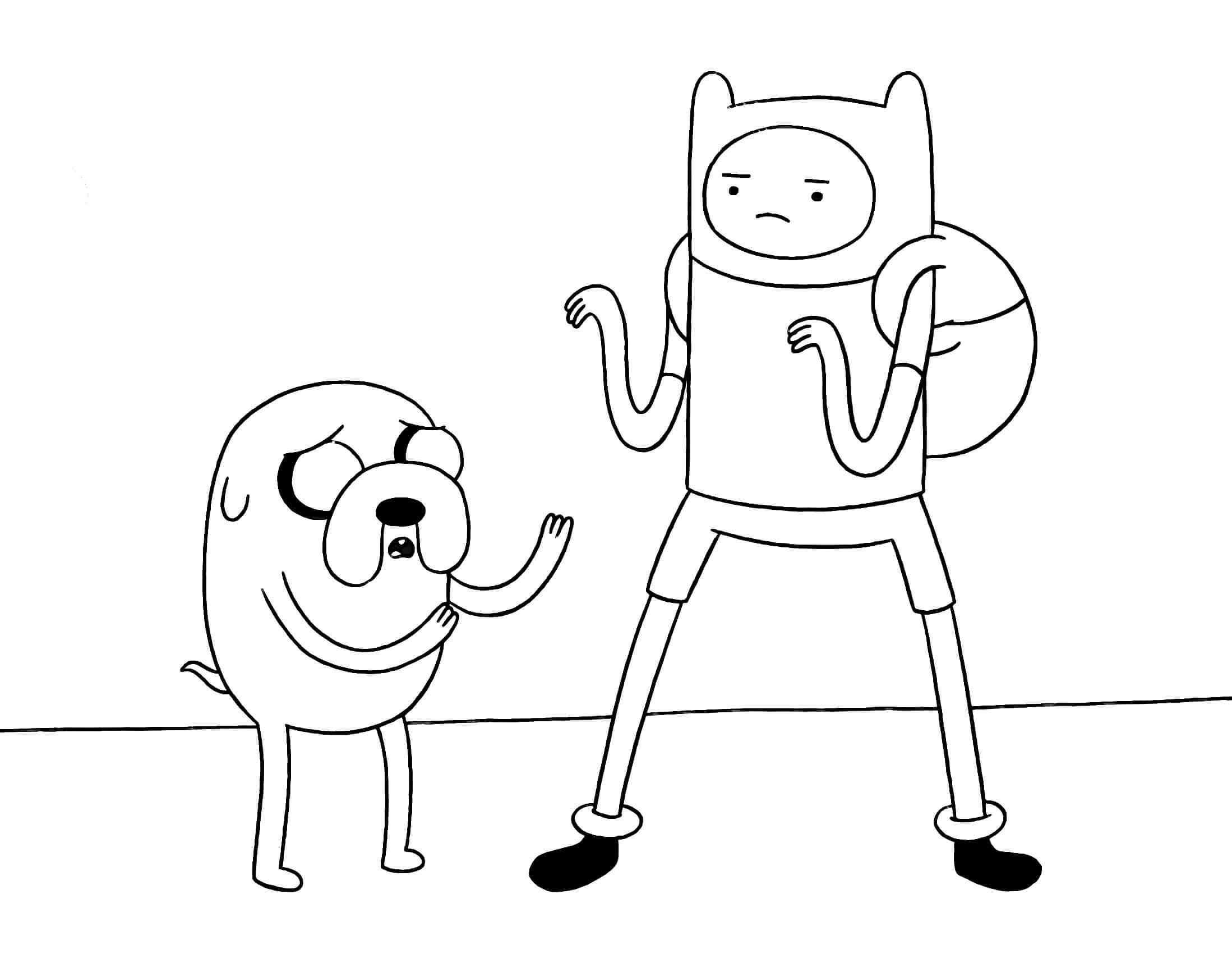 Simple Finn y Jake para colorir
