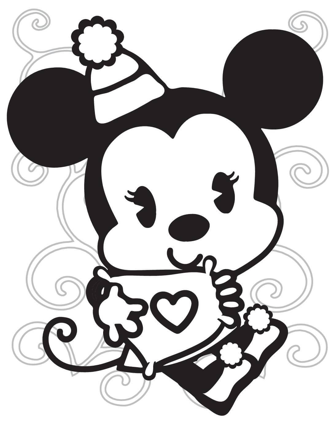Simple Minnie Mouse para colorir