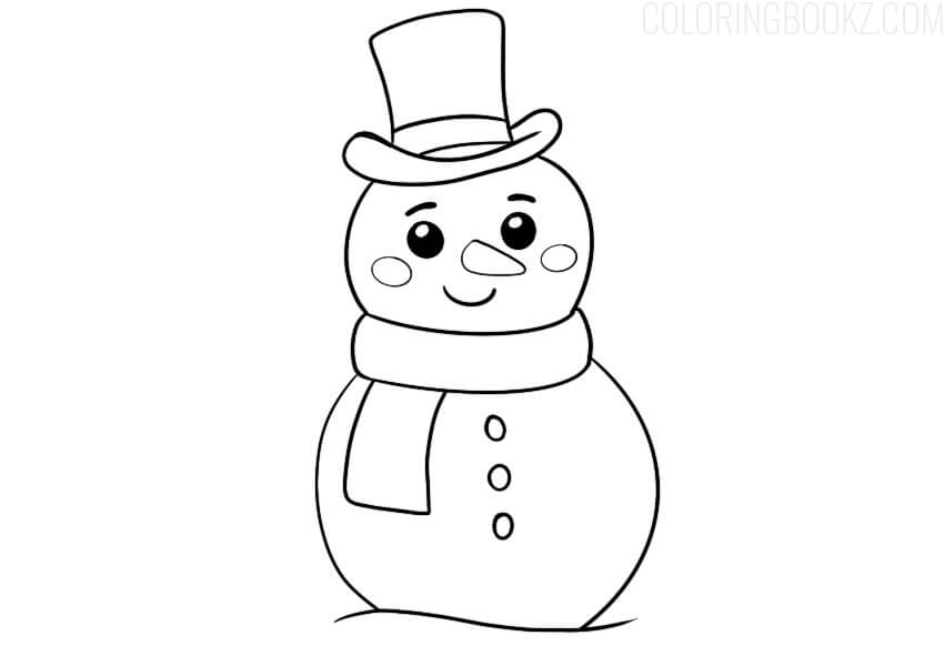 Dibujos de Simples Muñeco de Nieve para colorear