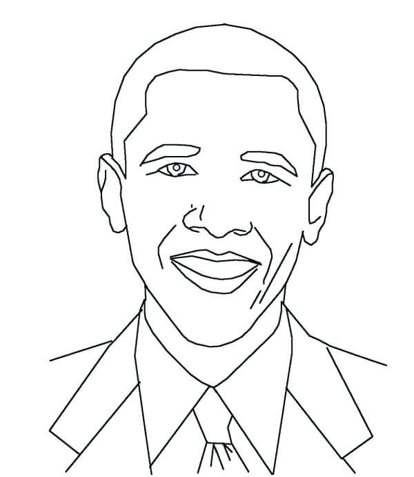 Simples Obama para colorir