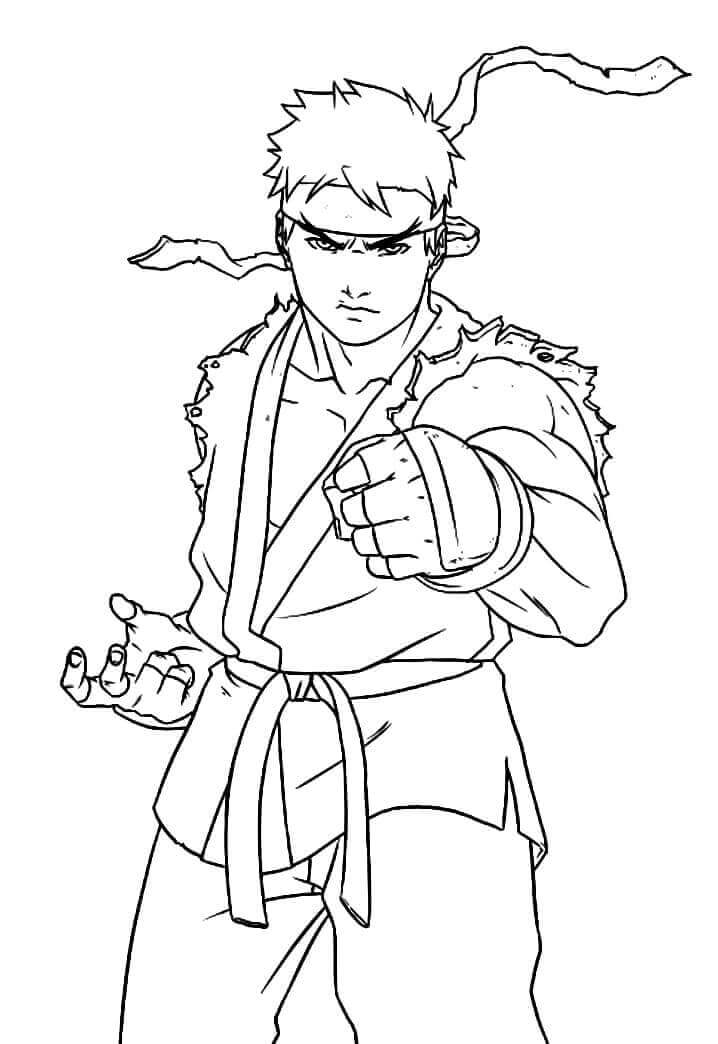 Simples Ryu para colorir