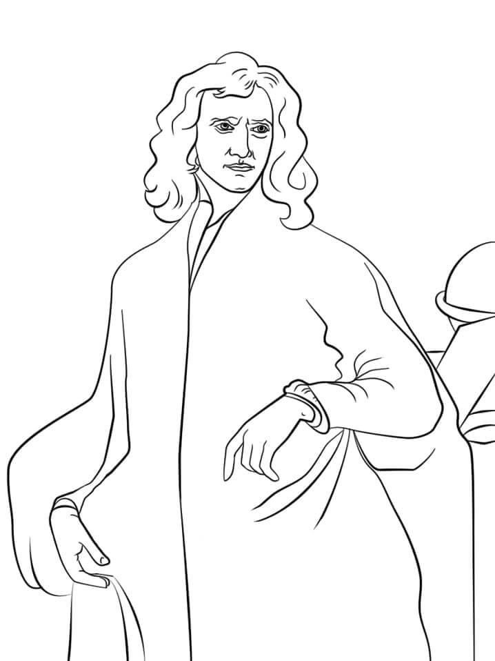 Sir Isaac Newton para colorir