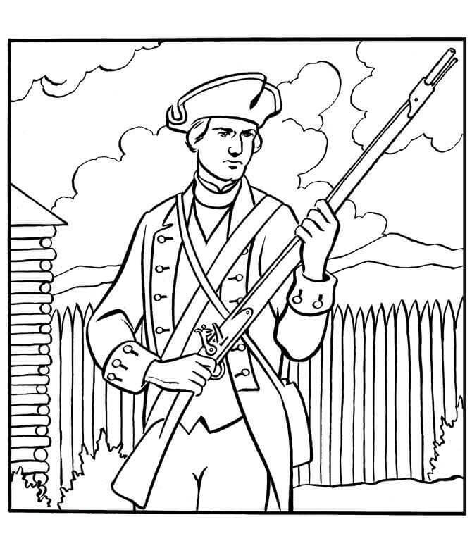 Dibujos de Soldado Colonial para colorear