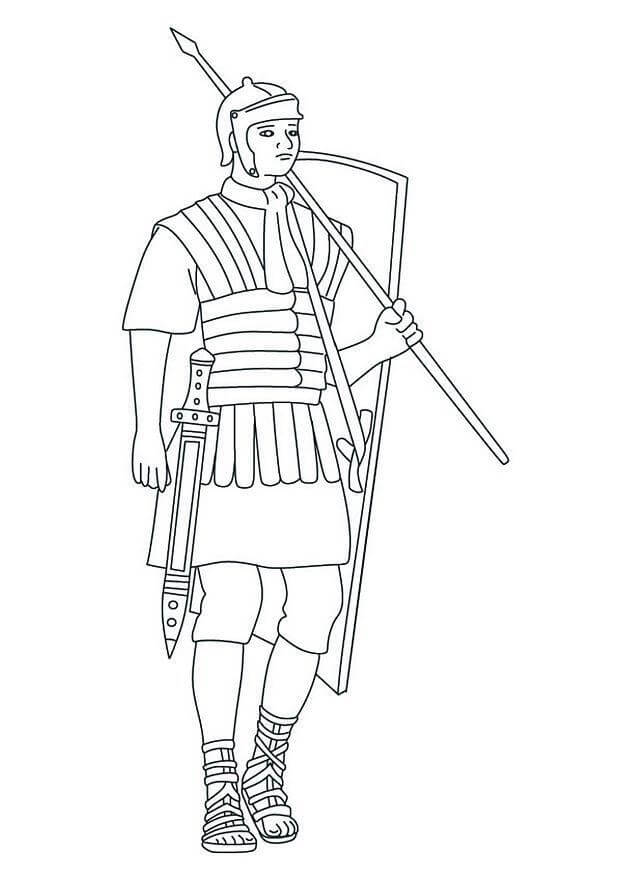 Soldado romano para colorir