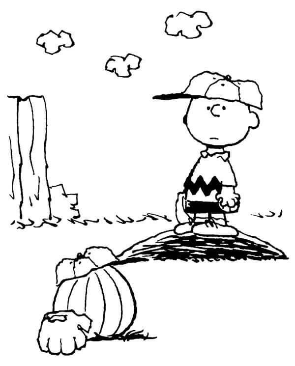 Solitario Charlie Brown para colorir