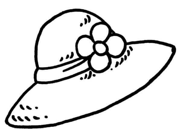 Dibujos de Sombrero Con Una Flor para colorear
