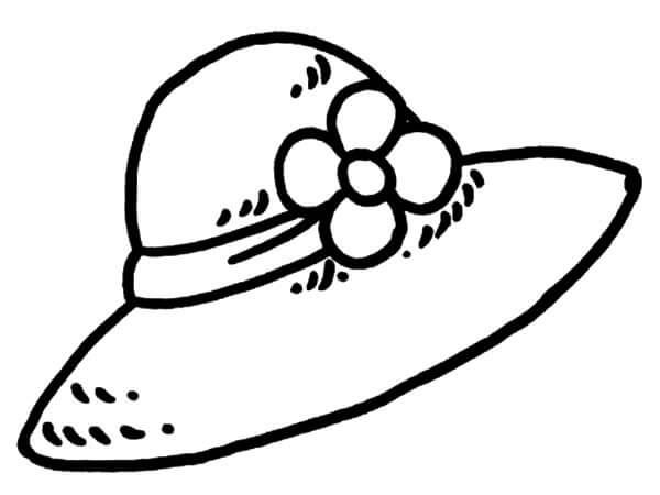 Dibujos de Sombrero de Niña con Flores para colorear