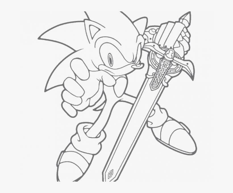 Sonic Con Espada para colorir