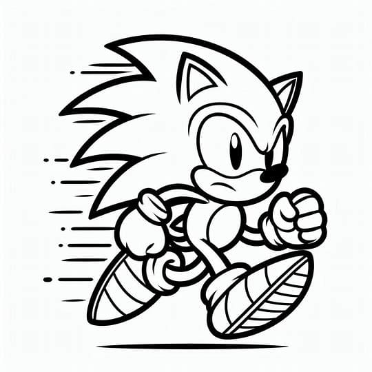 Dibujos de Sonic corre y se enoja para colorear