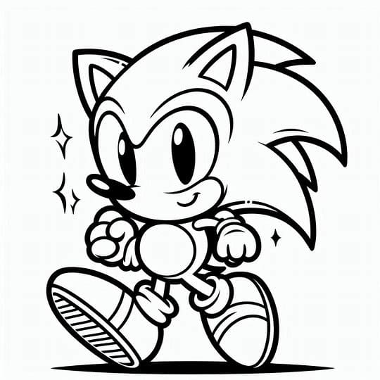 Dibujos de Sonic lindo para colorear