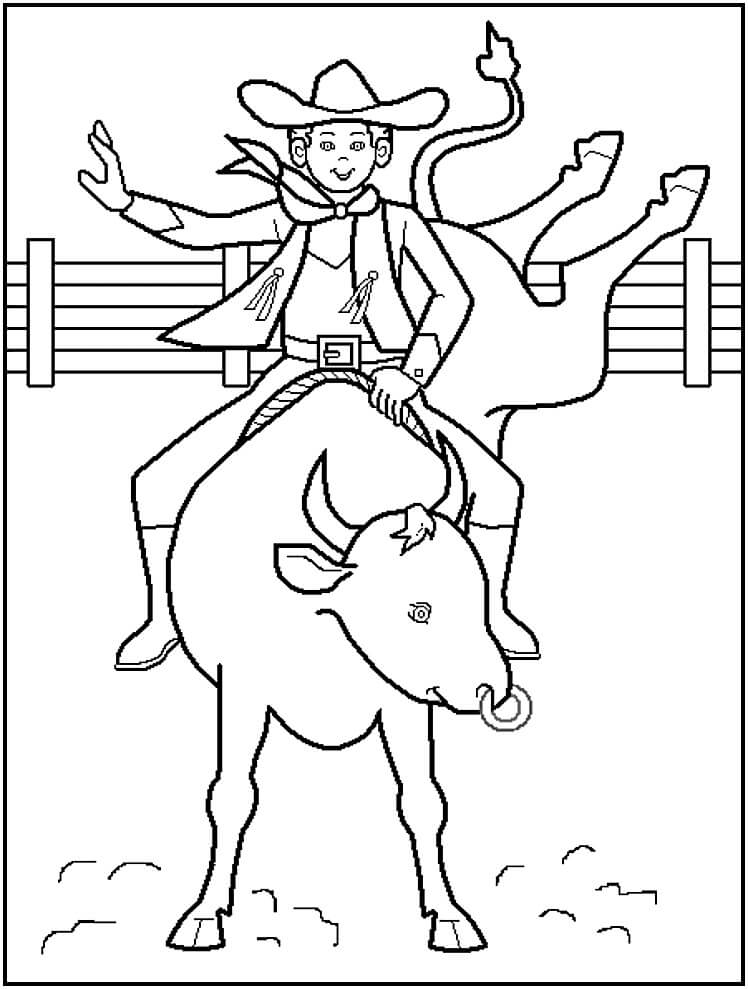 Dibujos de Sonriente Vaquero Equitación Caballo para colorear