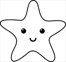 Dibujos de Sonrisa Fácil de Estrella de Mar para colorear