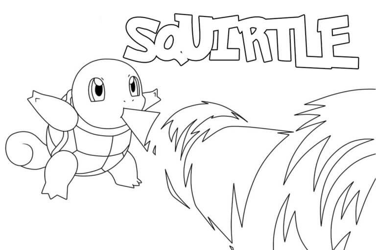 Squirtle Usa Su Ataque para colorir