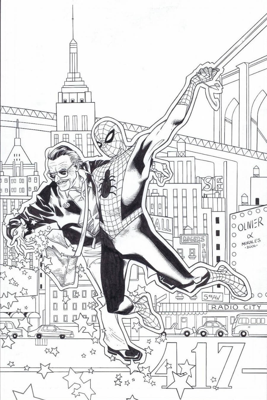 Dibujos de Stan Lee conoce a Spider-Man para colorear