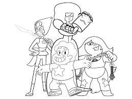 Steven y sus Amigos Peleando para colorir