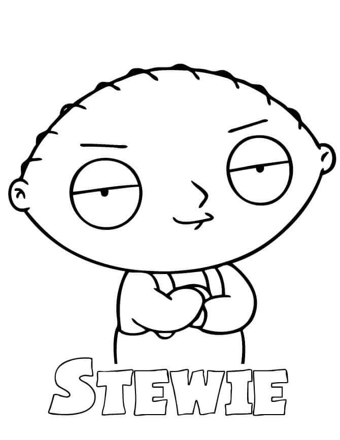 Stewie Griffin Sonriendo para colorir