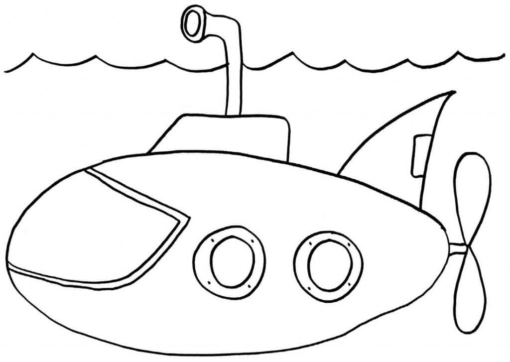 Dibujos de Submarino Simple para colorear