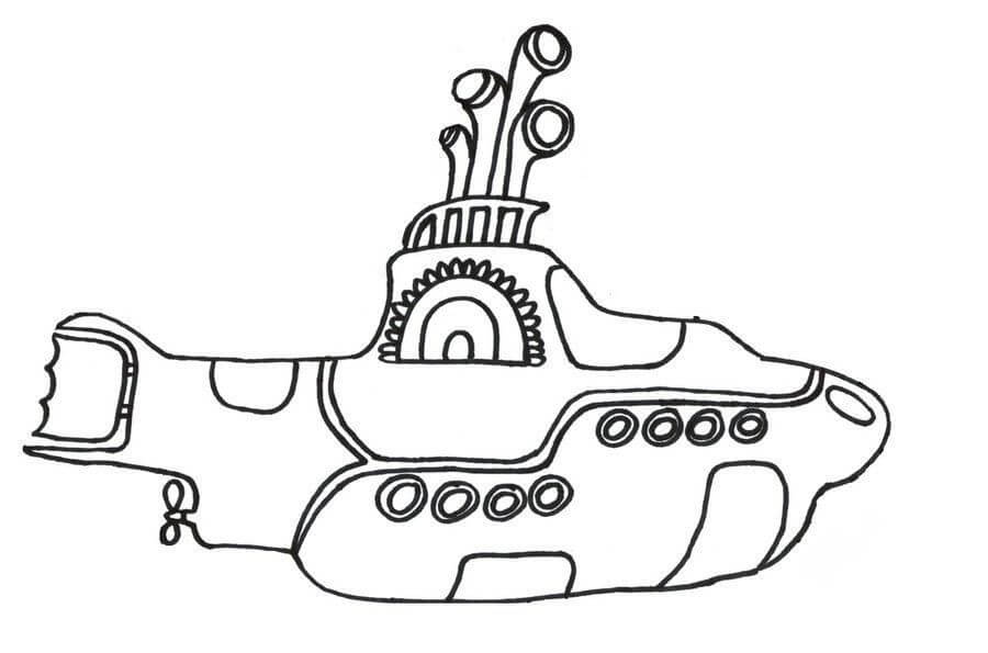 Submarino de Dibujos Animados para colorir