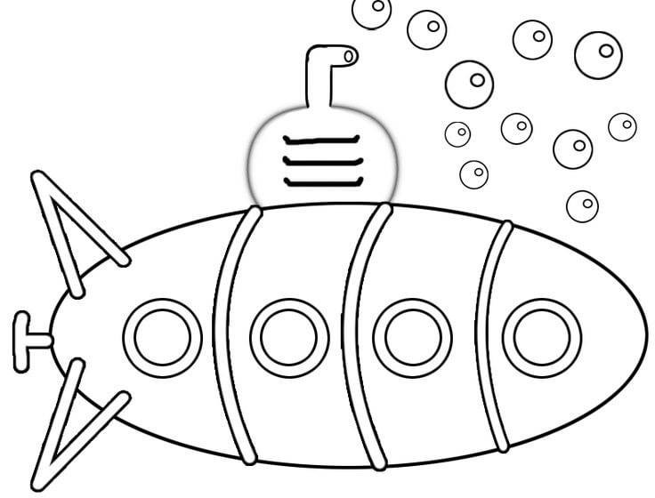 Submarino para Niños para colorir