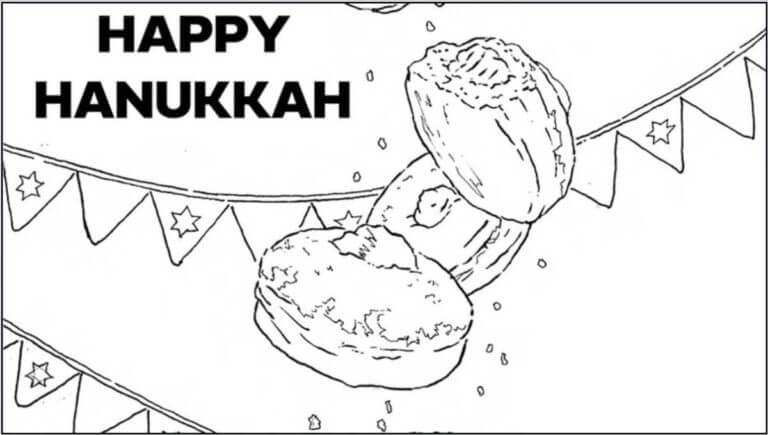 Dibujos de Sufganiyah para Hanukkah para colorear