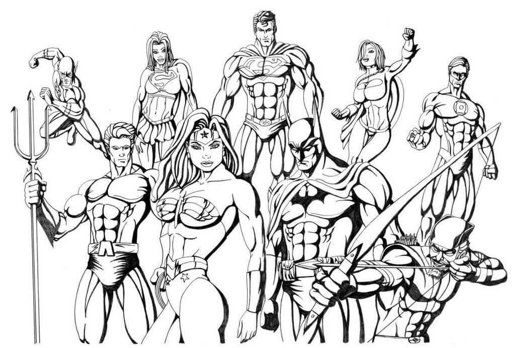 Dibujos de Super Equipo De La Liga De La Justicia para colorear