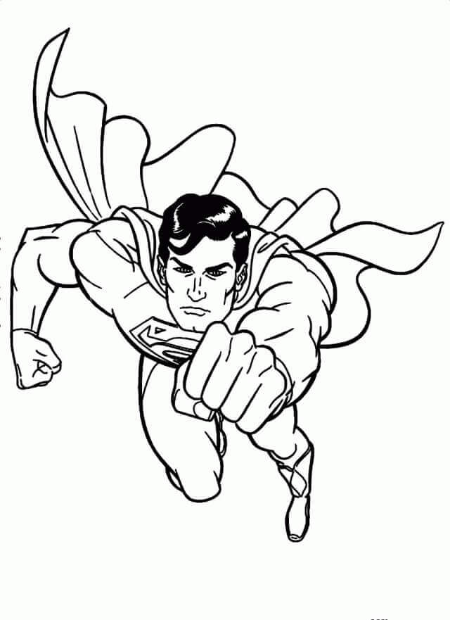 Dibujos de Super Hombre Volando para colorear
