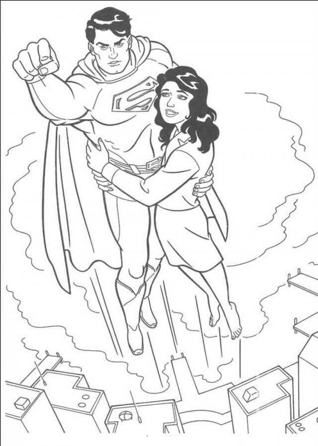 Dibujos de Superman Salva A La Gente para colorear