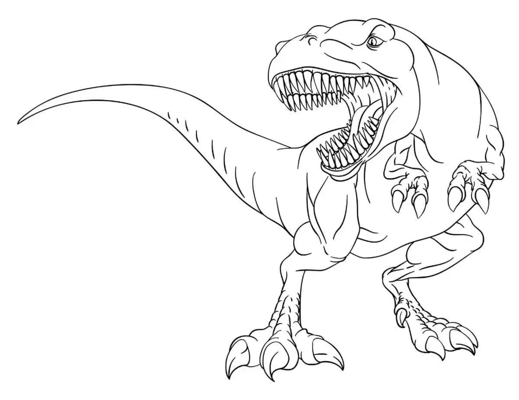 T-Rex Aterrador para colorir