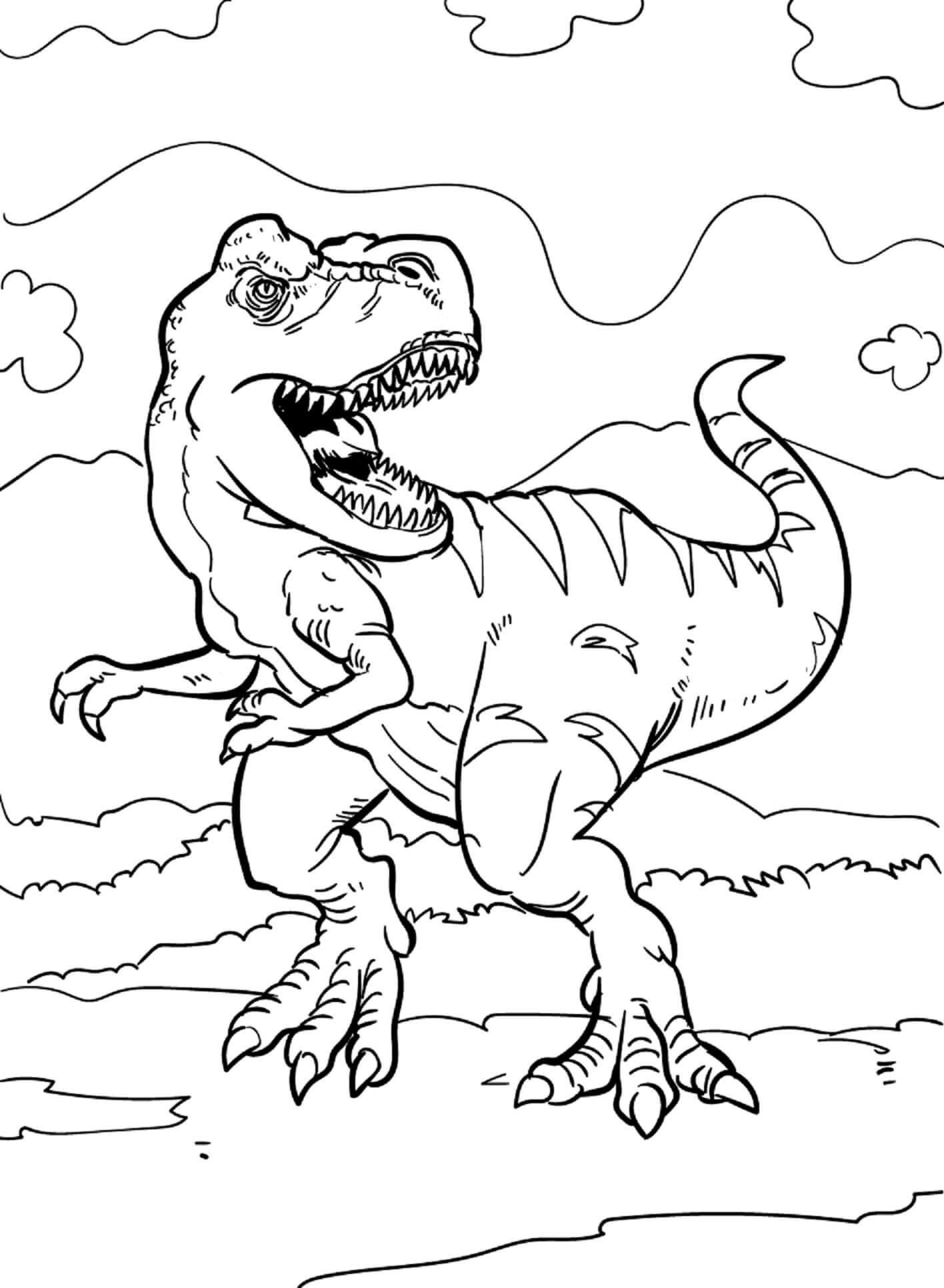 Dibujos de T-Rex Basico para colorear