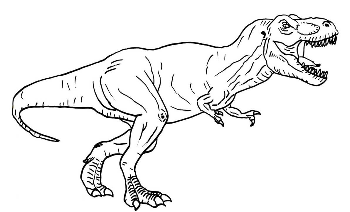 Dibujos de T-Rex en el Mundo Jurásico para colorear
