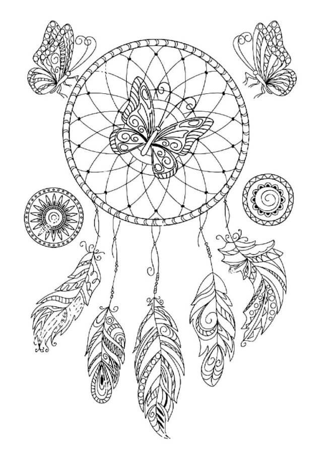 Dibujos de Talismán Con Mariposas para colorear