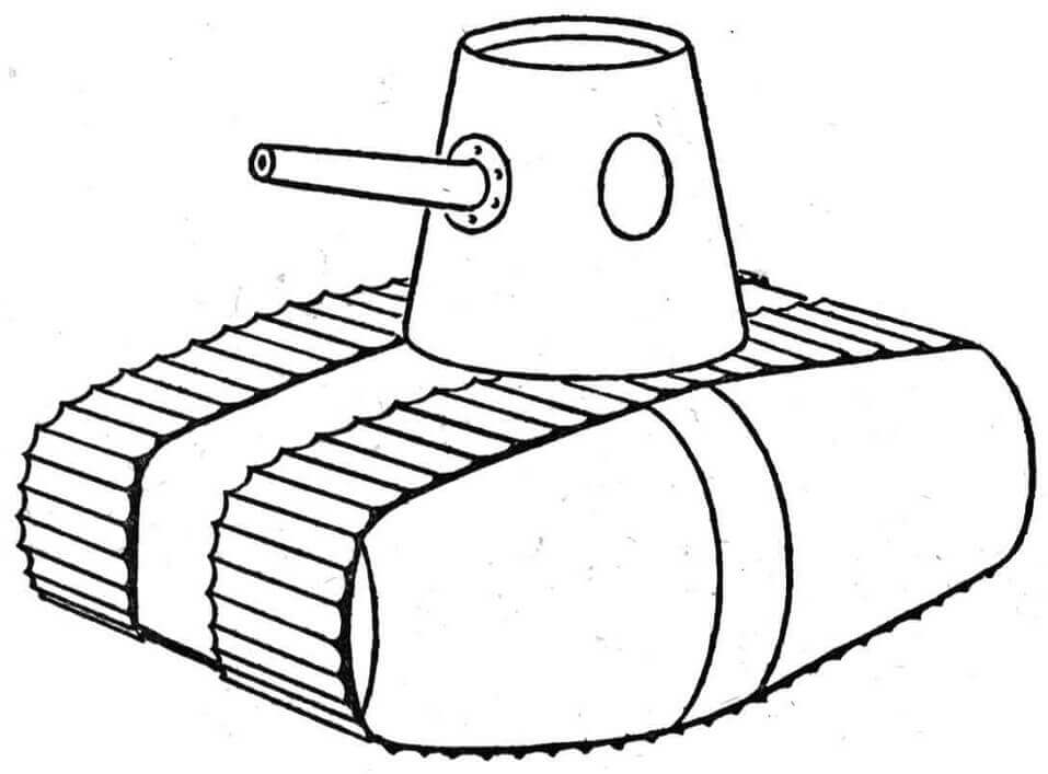 Dibujos de Tanque Estilo WW1 para colorear