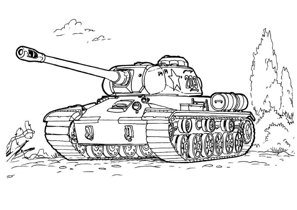 Dibujos de Tanque Pesado IS-2 para colorear
