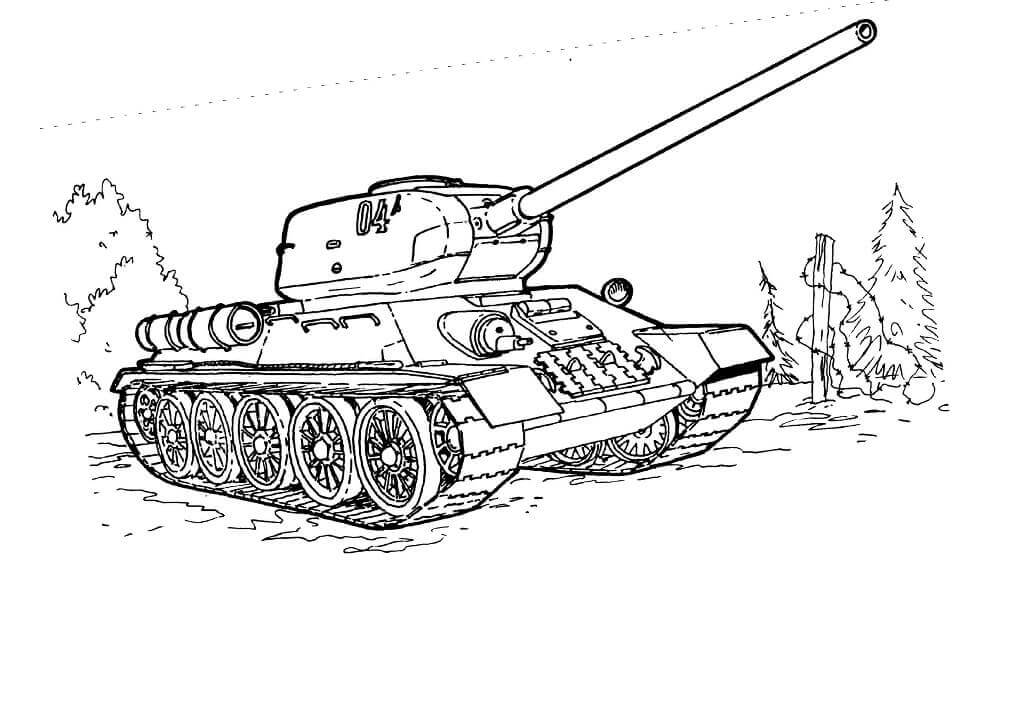 Dibujos de Tanque T-34 para colorear