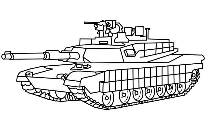 Dibujos de Tanque del Ejército M1 Abrams para colorear