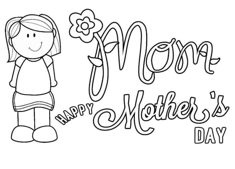 Tarjeta De Felicitación Para Mamá para colorir