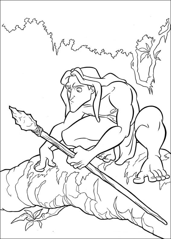 Dibujos de Tarzan Segurando Armas para colorear