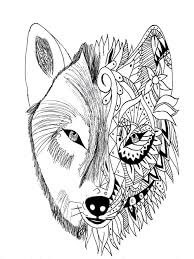 Dibujos de Tatuajes De Lobos para colorear