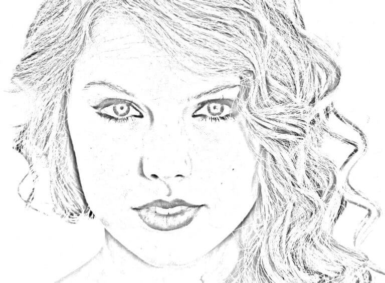Taylor Swift Con Hermosos Ojos para colorir