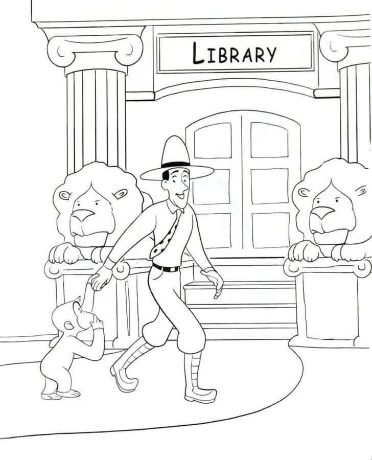Ted Miller Lleva A Su Mejor Amigo A La Biblioteca para colorir