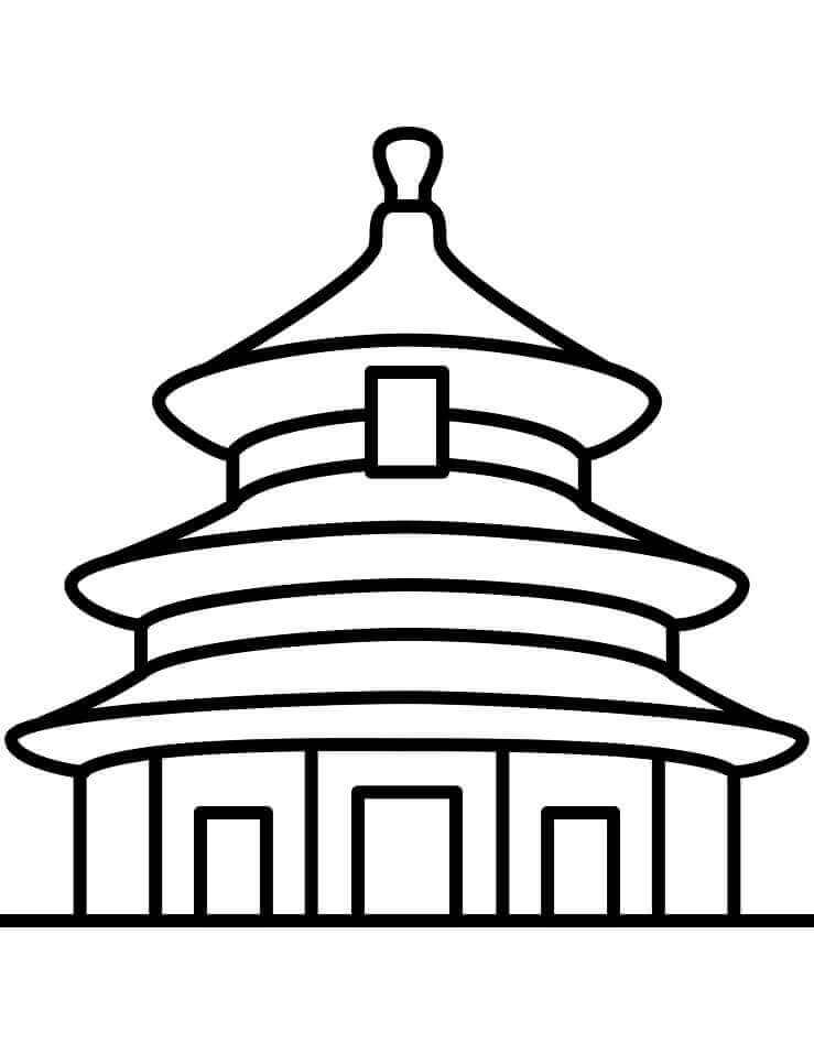 Templo Del Cielo en Beijing para colorir