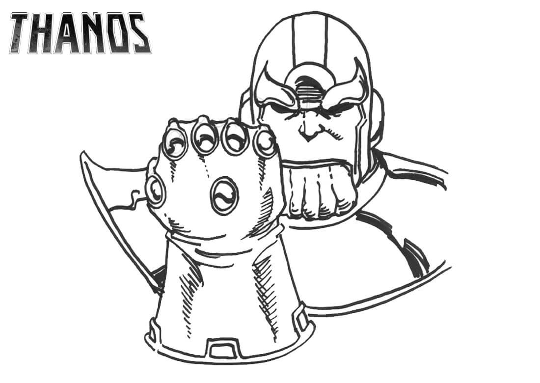 Dibujos de Thanos Básico con Guantelete Infinito para colorear